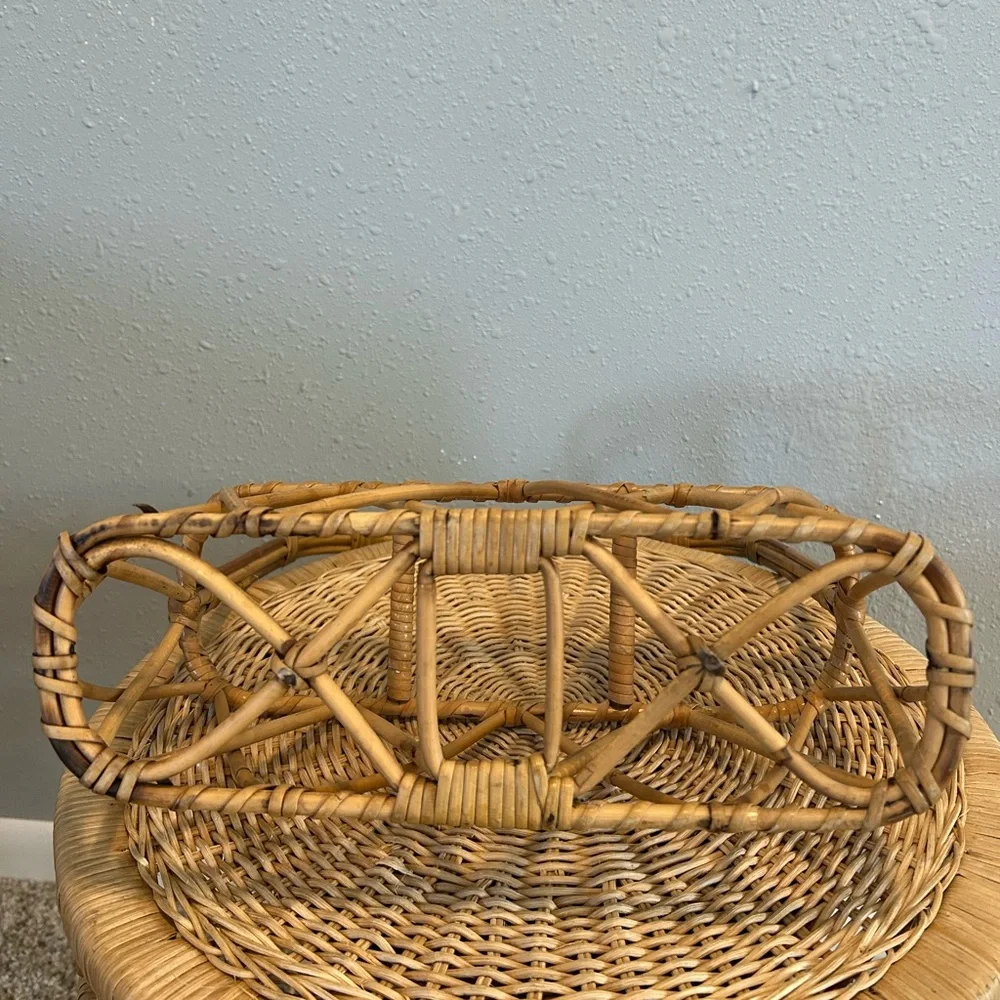 Vintage Rattan Wicker Woven Wine Bottle Holder